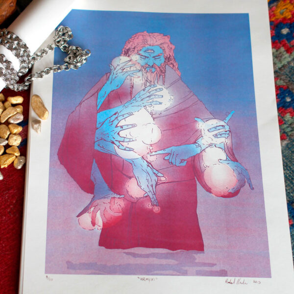 URMYXI – Risograph Wizard Art Print Design