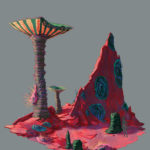 Arid Environment Design Concept Art for Pillar of Fire