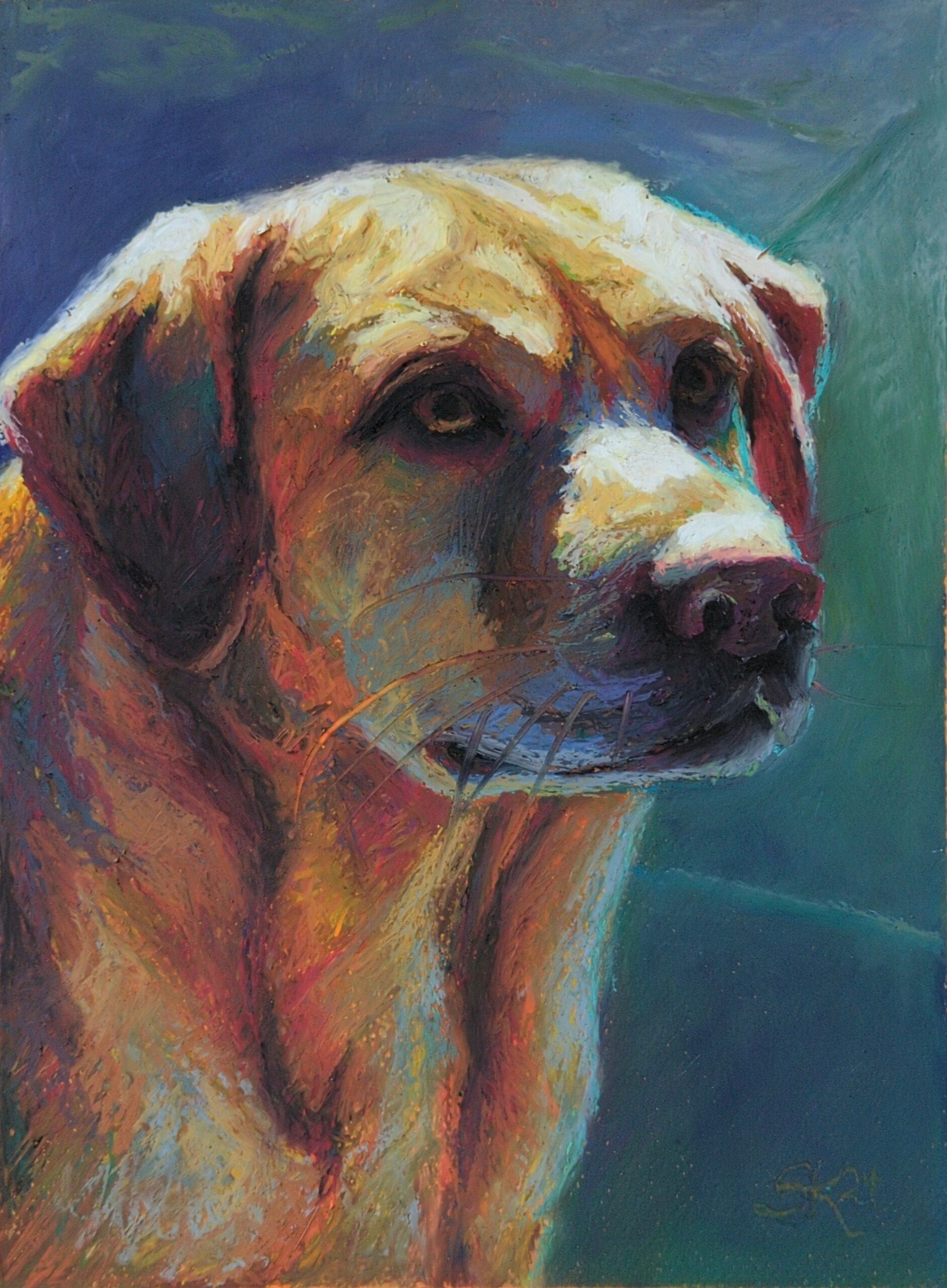 oil pastel dog portrait!