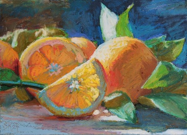 oil pastel oranges